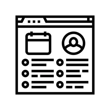 Event schedule virtual conference line icon vector illustration 스톡 일러스트