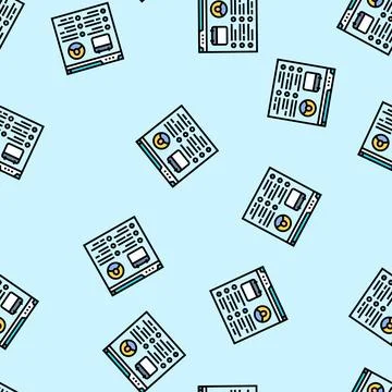 Event schedule virtual conference vector seamless pattern Stock Illustration