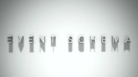 Event schema 3D title animation white text on a white background Stock Footage 299758690