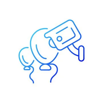 Event security with wireless camera gradient linear vector icon Stock Illustration