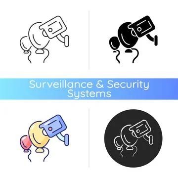 Event security with wireless camera icon Stock Illustration