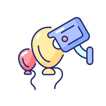 Event security with wireless camera RGB color icon Stock Illustration
