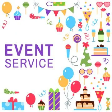 Event service background with circle text space. Stock Illustration