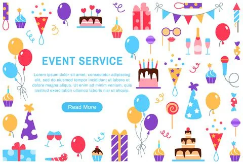 Event service background with text space. Stock Illustration