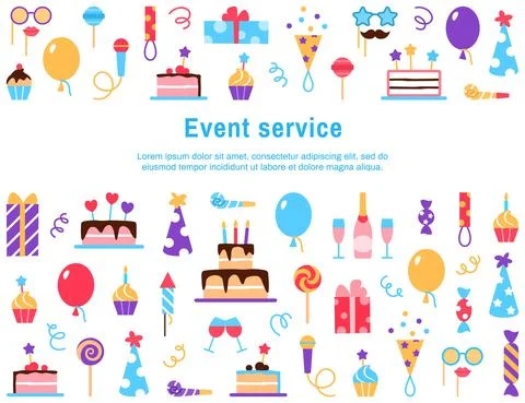 Event service background with text space. Stock Illustration