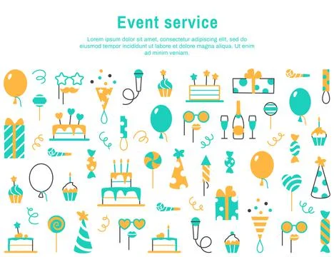 Event service background with text space. Stock Illustration
