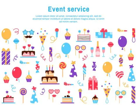 Event service background with text space. Illustrazione stock