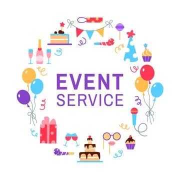 Event service circle frame. Text copy space Stock Illustration