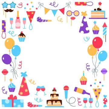 Event service frame with circle space for text. Stock Illustration
