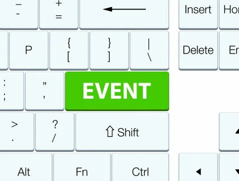 Event soft green keyboard button Illustrazione stock
