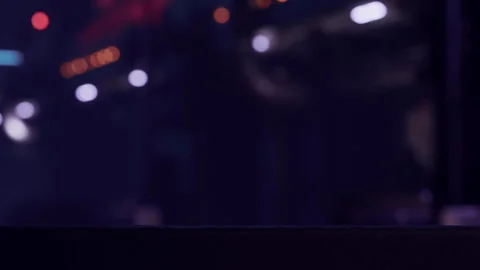 Event space filled with purple light during evening hours at a venue Stock Footage 345007572
