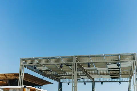 Event space structure under clear sky in outdoor location during daytime Stock Photos