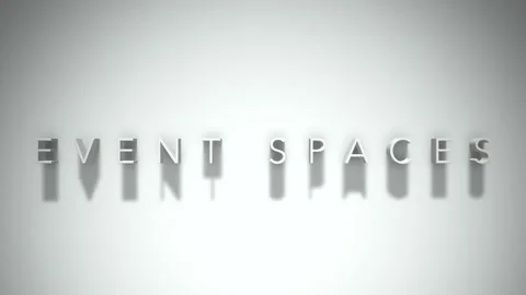 Event spaces 3D title animation with shadows on a white background Stock Footage 297817100