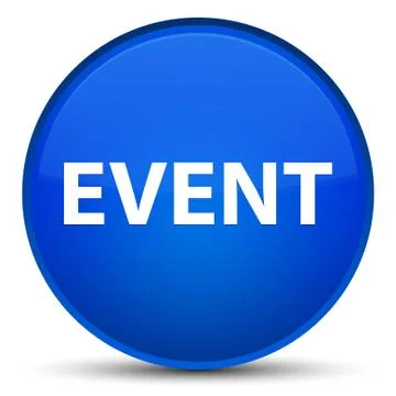 Event special blue round button Stock Illustration