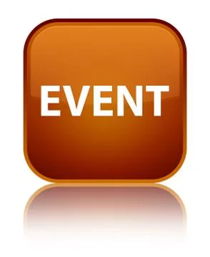 Event special brown square button Stock Illustration