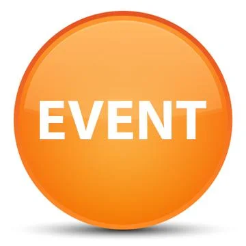 Event special orange round button Stock Illustration