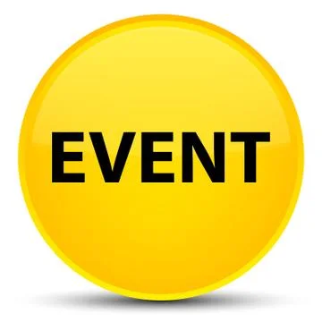 Event special yellow round button Stock Illustration