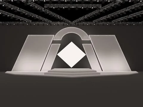 Event stage with a large center rectangular projection screen Stock Illustration