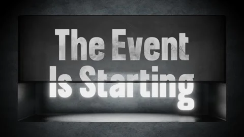 The Event Is Starting Text Animation for Event Screens Stock Footage 325592519