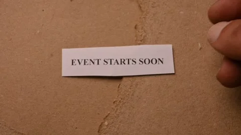 Event Starts Soon Message on Paper Note Placed by Hand Stock Footage 338268480