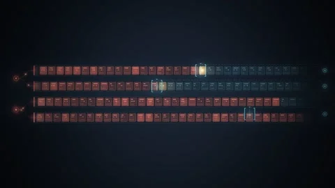 Event Streaming Data Partitions And Consumers Seamless Loop Stock-Footage 346936018