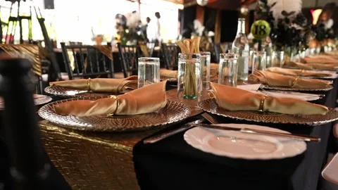 Event Table and Cutlery Setup 2 Видео 345099276