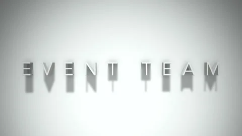 Event team 3D title animation with shadows on a white background Stock Footage 297385316