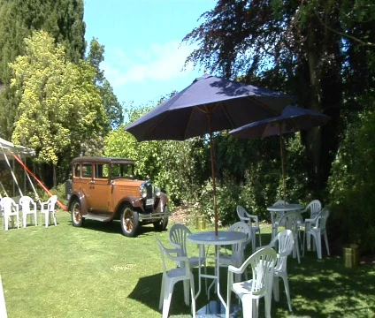 Event tent set up for party Stock Footage 386985