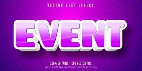 Event text, cartoon style editable text effect Stock Illustration