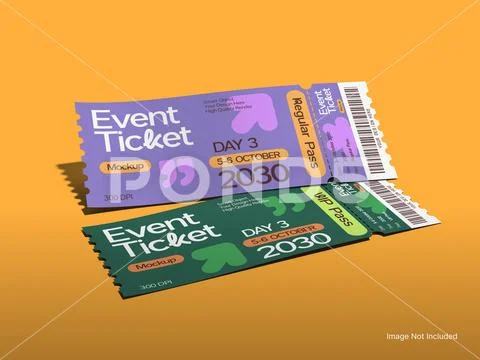 Event Ticket Mockup PSD Template