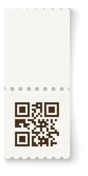 Event ticket with qr code. Realistic paper mockup イラスト素材