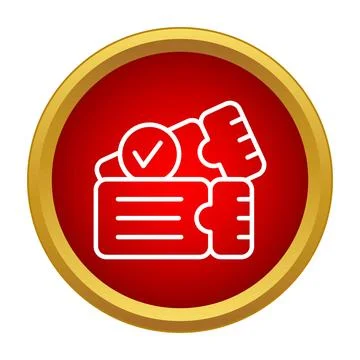 Event tickets booking confirmation validation icon Stock Illustration