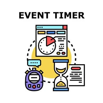Event timer managing schedule planning countdown icon Stock Illustration