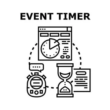 Event timer managing schedule planning countdown icon Stock Illustration