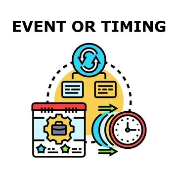 Event timing and business scheduling process illustration 库存插图