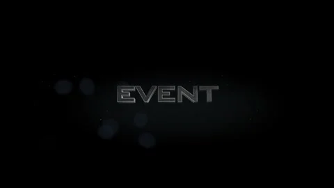 Event title metal text on black alpha channel background Stock Footage 295906945