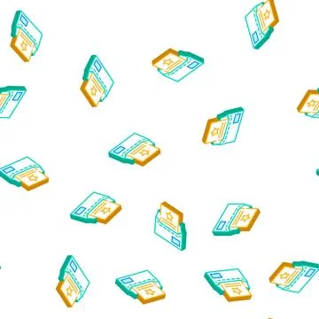 Event triggered email isometric icon seamless pattern 스톡 일러스트