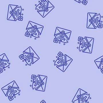 Event triggered email line seamless pattern Illustrazione stock