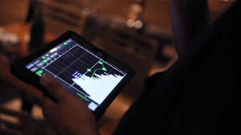 Event tuner controlling sound from tablet Stock-Footage 102176410