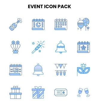 Event Two Colour Bundle Icons Pack Ilustração Stock