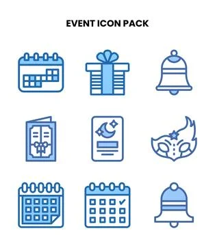 Event Two Colour Design Icons Pack Stock Illustration