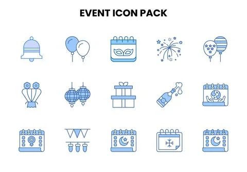 Event Two Colour UI Icons Pack Ilustração Stock