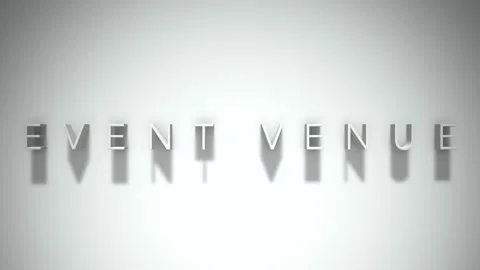 Event venue 3D title animation with shadows on a white background Stock Footage 297385326