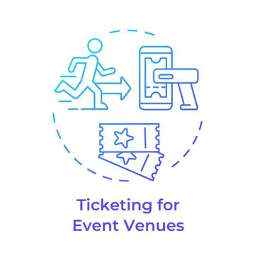 Event venues ticketing blue gradient concept icon Illustrazione stock