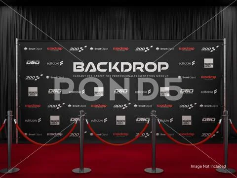 Event Wall Display Backdrop Mockup PSD Template