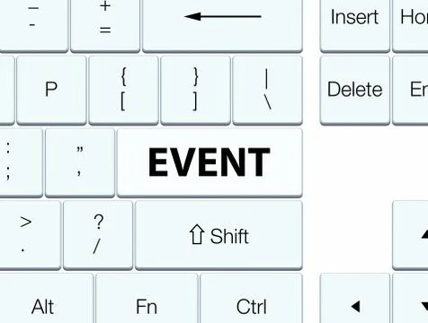 Event white keyboard button Stock Illustration
