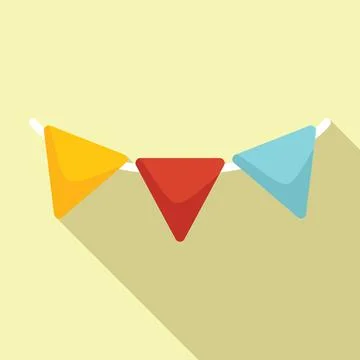 Event wire flags icon flat vector. Calendar manager Ilustração Stock