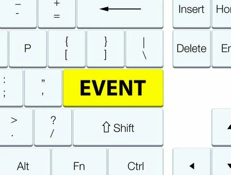 Event yellow keyboard button Stock Illustration
