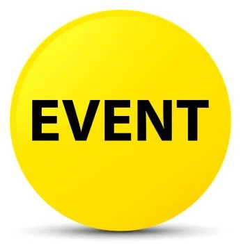 Event yellow round button Stock Illustration