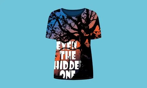 EvenThe Hidden One All Over Vector t-shirt design 스톡 일러스트